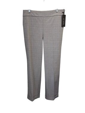 Rachel Zoe Plaid Straight-Leg Dress Pants in Gray
